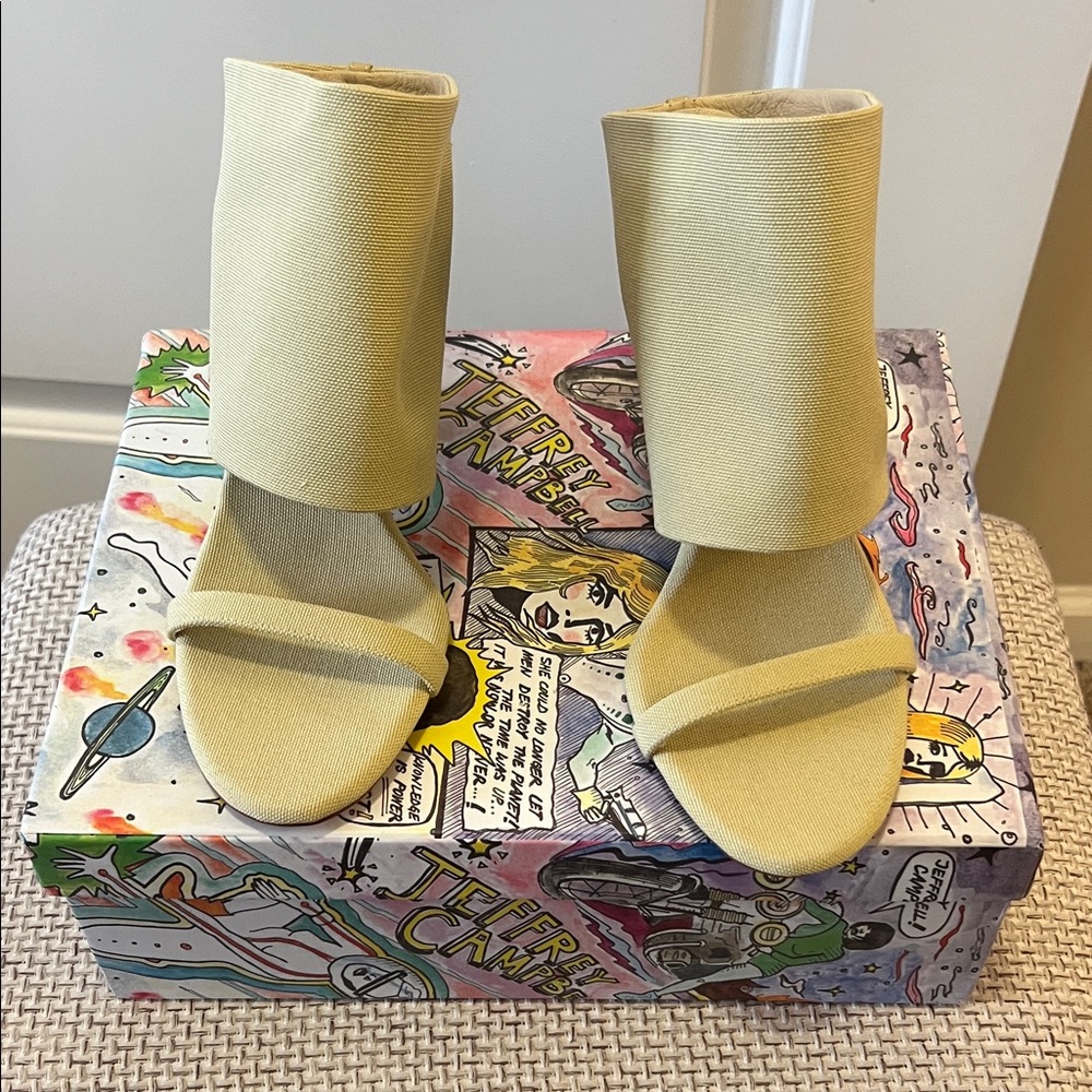 Jeffrey Campbell Pale Yellow Stretch Cuff Open-Toe Sandals